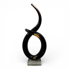 VTG Murano Glassware Art Glass “Love Knot” Sculpture Amber Brown 13 Inch Tall