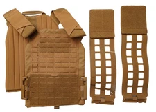 5.11 Tactical QR Plate Carrier with Cummerbund L/XL Brown Kangaroo 500D Nylon
