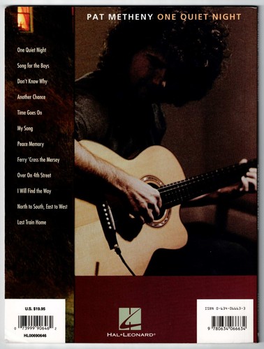 PAT METHENY 2003 songbook One Quiet Night GUITAR Notes & Tablature Hal Leonard - Picture 2 of 2