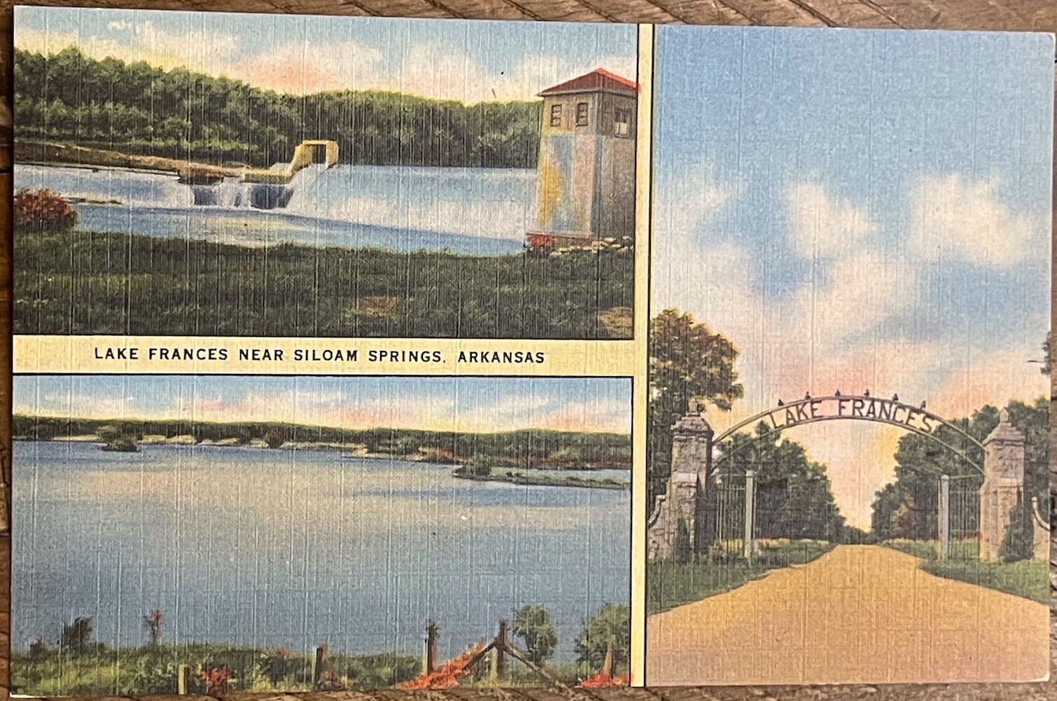 Lake Frances Near Siloam Springs Arkansas AR Old Linen Postcard eBay