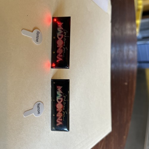 Pair Of MADONNA Confession Tour LIGHT Up PIN All 4 Lights Working New - Picture 19 of 24