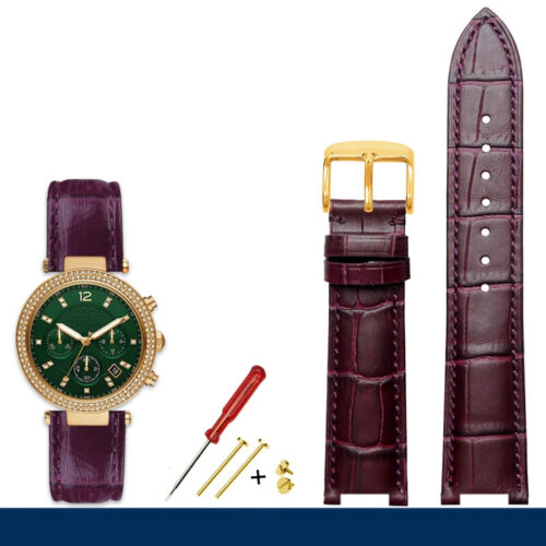Correa de reloj de cuero de vaca con muescas de moda para reloj Michael Kors MK6985 6986 MK2425 - Imagen 39 de 42