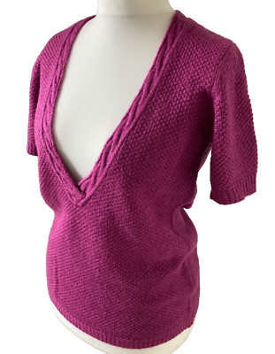 Alba Moda Pullover  Kurzarmpulli Gr. 38 beere/pink Strickpulli