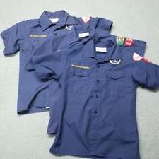 3 Boy Scouts of America Shirt Youth M Blue Short Sleeve Uniform Patches Clean