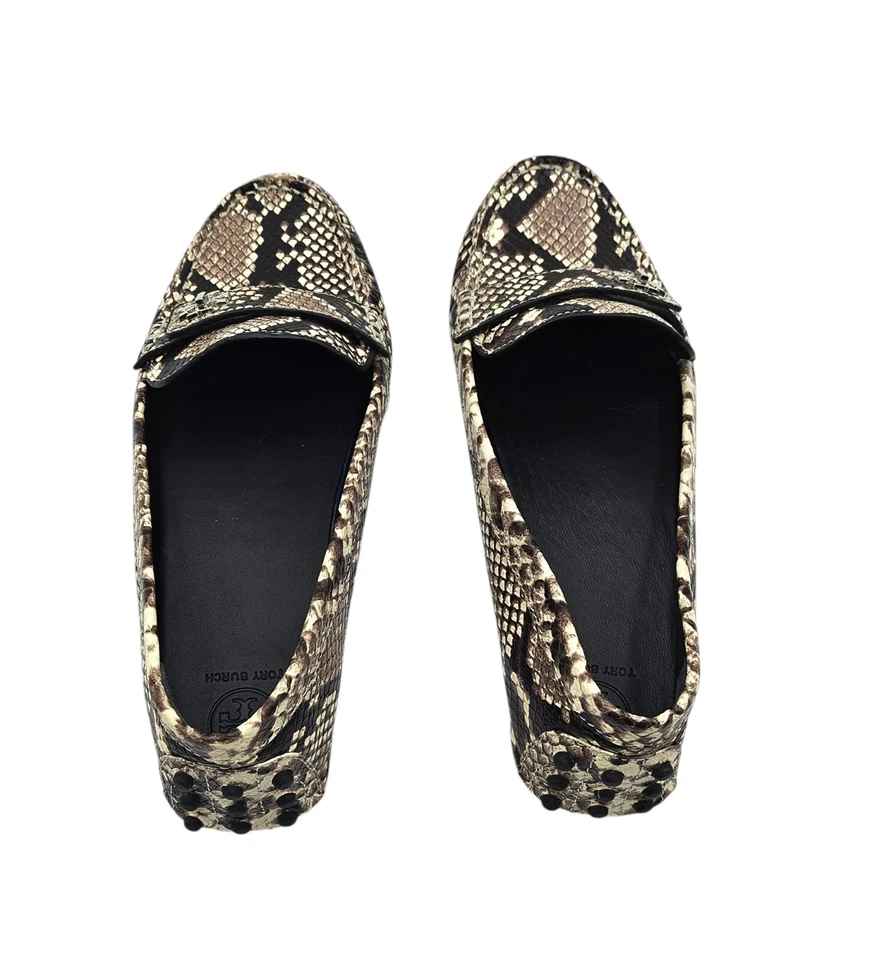 Mocasines Tory Burch beige/marrón animal/serpiente estampado sin cordones/mocasines talla 9,5 nuevos sin etiquetas Foto 3 de 4