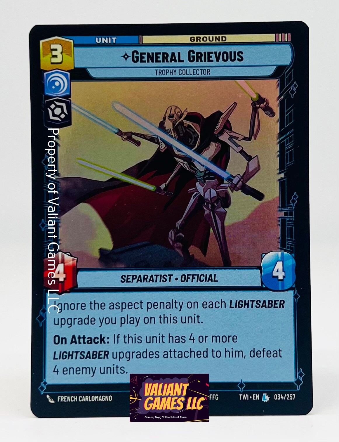 Star Wars Unlimited General Grievous #034 Foil Twilight of the Republic
