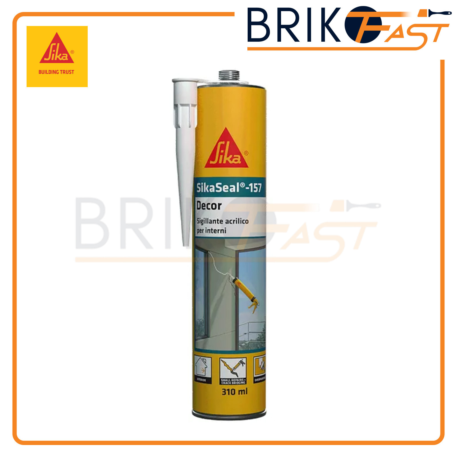 SIKASEAL 157 DECOR SIGILLANTE ACRILICO BIANCO VERNICIABILE SILICONE 310ML UNIV