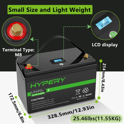 12V LiFePO4 Lithium Battery 200AH 150Ah 100Ah 50Ah 30Ah BMS Phosphat Solar Golf - Picture 9 of 21