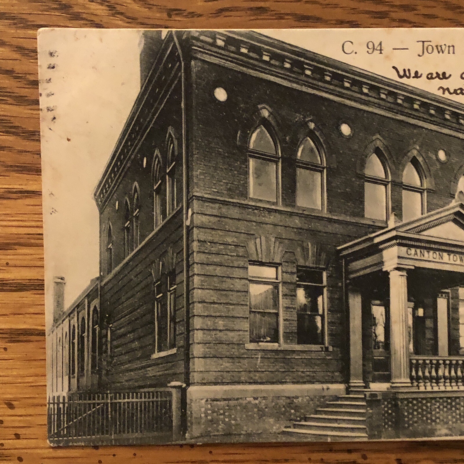 Antique Canton Town Hall 1906 Post Card Collinsville CT H.P. Foote