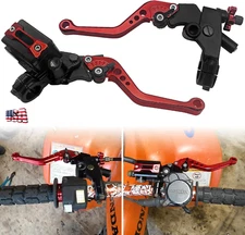 Universal 7/8'' Motorcycle CNC Brake Clutch Master Cylinder Reservoir Lever Set