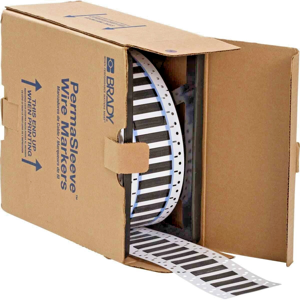 BRADY PS-375-2-BK PermaSleeve Heat-Shrink 1,000/Roll Wire & Cable Labels | Black