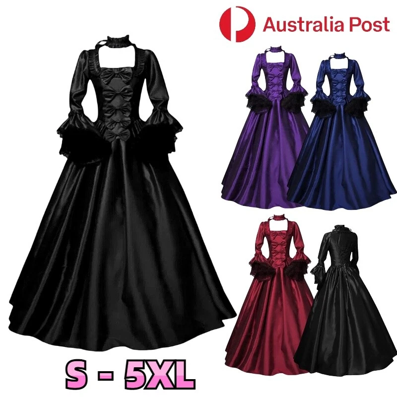 Renaissance Victorian Gothic Medieval Dress Cosplay Costume Ball Gown Women Xmas