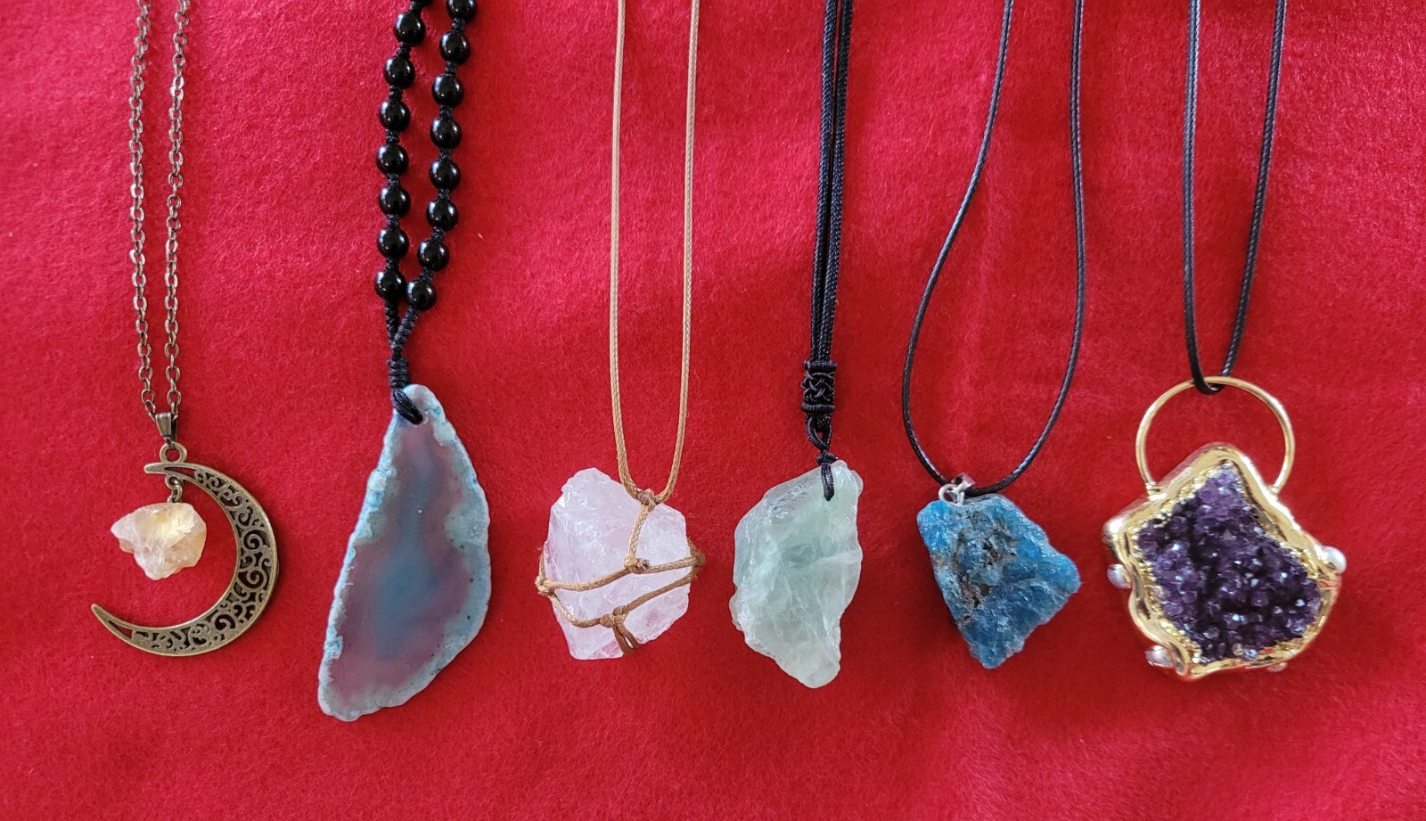 Bulk costume/ Real Crystal Necklaces , Some New,VGC, QUARTZ, JADE etc