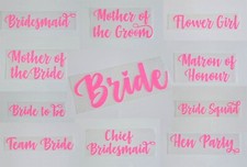 PINK GLITTER wedding iron on heat tshirt transfer bride bridesmaid hen party