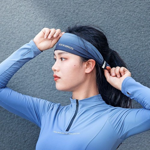 RockBros Swoosh Stirnband Schweißband Haarband Eis Seide Tennis Training Sport Laufen - Bild 2 von 17