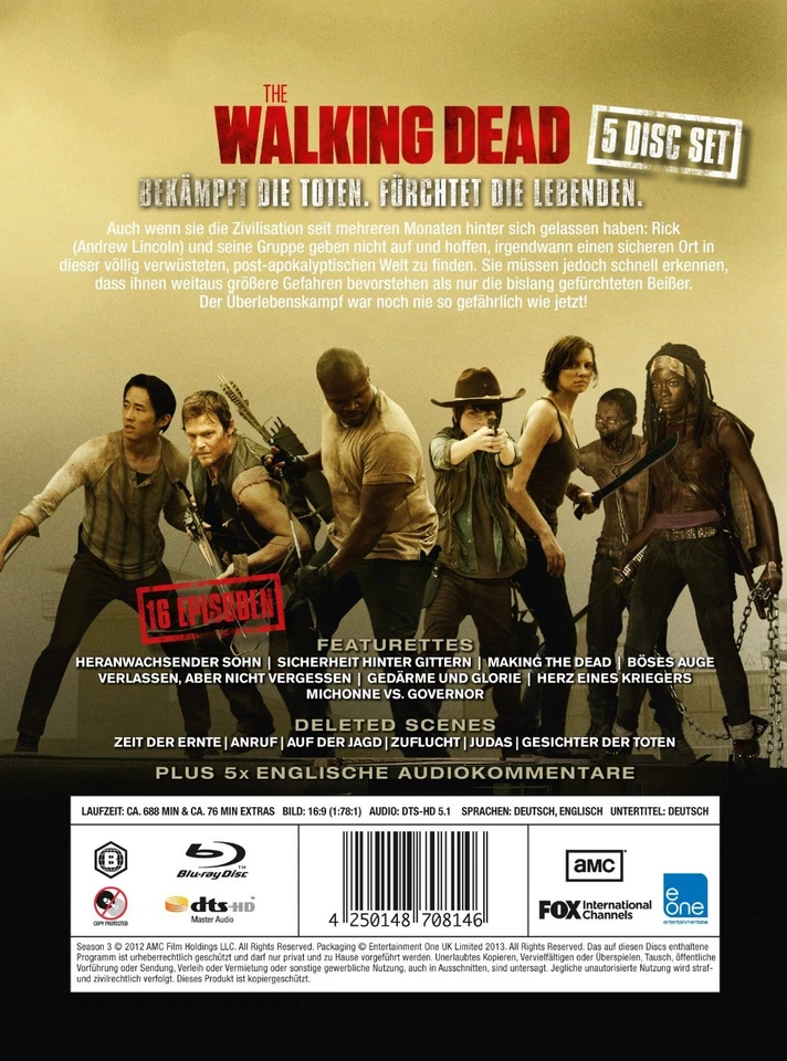 Steelbook The Walking Dead Complete Season 3 TV Series 5 Blu-Ray Box New - Image 2 of 2