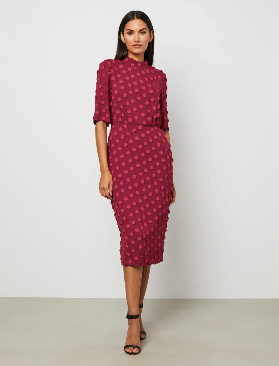 knee length dresses for ladies Cranberry Bliss Midi Sweater Dress (Curvy Collection) Burgundy / 2XL main image 0