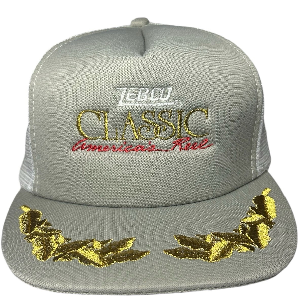ウェア ZEBCO TRUCKER HAT VTG ZEBCO Classic Americas Reel Trucker Hat Scrambled Egg