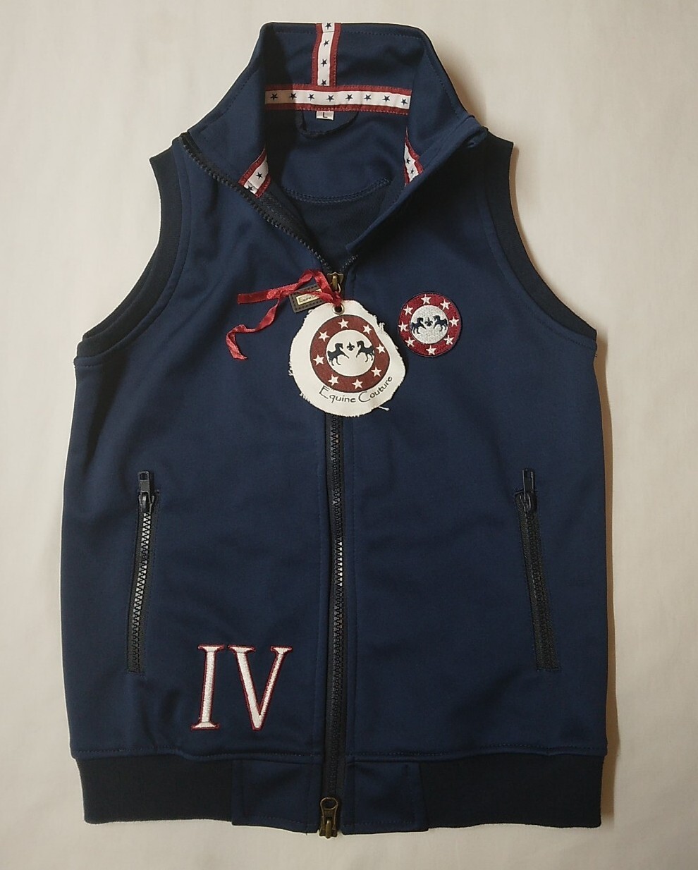 Equine Couture Vest Girls size Large Navy Stars and Stripes Full Zip eBay