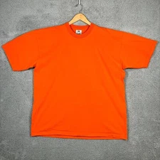 Vintage Pro Club T-Shirt Mens 2XL Orange Blank Plain Short Sleeve Heavyweight