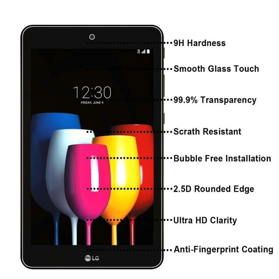 Tablet 9H Premium Tempered Glass Screen Protector Cover Film Guard For LG G PAD - Image 2 of 4