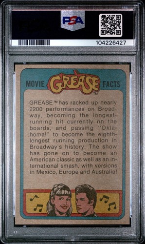 1978 TOPPS GREASE 53 IT'S DANNY AT THE BAT! JOHN TRAVOLTA PSA 7 - Picture 2 of 2