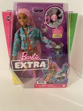 Barbie Extra Doll #10 in Floral-Print Jacket And Jogger Set with DJ Mouse Pet