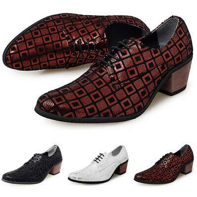 Mens Dress Formal Pointy Toe Wedding Party Casual Flat Oxford Lace up Chic Shoes