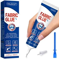 Fabric Glue for Clothing Permanent Washable, Liquid Stitch Fabric Adhesive, Anti