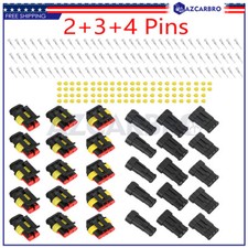 15Sets 2 3 4 Pin Way Sealed Waterproof Electrical Connector Plug Motorcycle Boat
