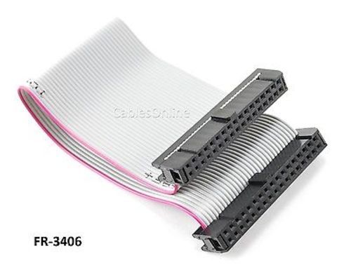 6 inch 34-Pin 2x17-Pin 2.54-Pitch Female 34-Wire IDC Flat Ribbon Cable, FR-3406 - Picture 1 of 2