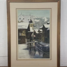 Robert Moesle Water Color  Title “Pays d’ Enchant” 20.5” X 13.5” Signed