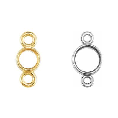10K Gold Round Micro Bezel Set Link Connector Setting One Stone Mount 1.5-4mm