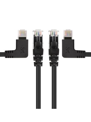 Cable Matters 10Gbps Combo-Pack 90 Degree Cat 6, Cat6 Right Angle Ethernet Cable