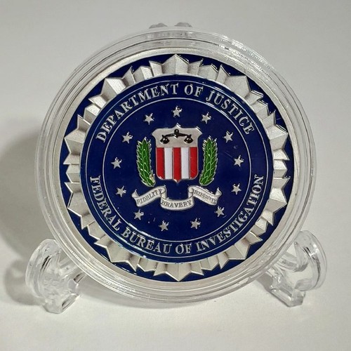 COMMEMORATIVE TOKEN DEPARTMENT OF JUSTICE FEDERAL BUREAU OF INVESTIGATION SILVER - Picture 3 of 4