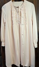 Vintage Gossard Artemis Nightgown Peignoir Set Sz Med Pink Robe  Gown Pin Tuck