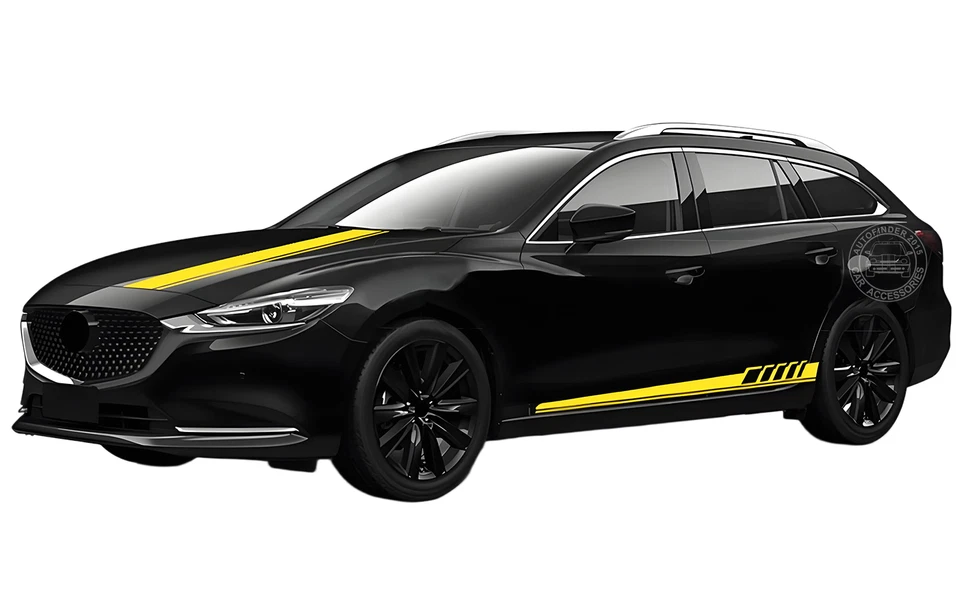 Calcomanía gráfica para capó de coche Mazda 6 falda lateral pegatina carreras deporte vinilo rayas Foto 4 de 4