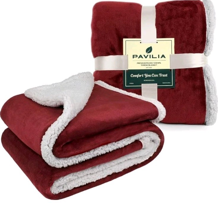 Throw With Sleeves 50&rdquo; X 70&rdquo; Burgundy Red