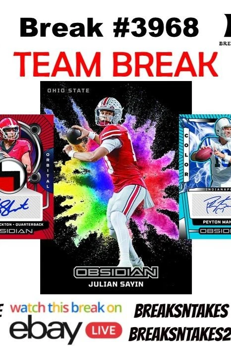 Break #3968: 2026 Panini Obsidian Football Hobby CASE (12 BOX) Team Break