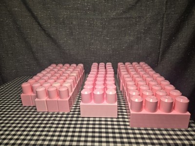 VTG 1984 Mega Bloks First Builders 64pc Pastel Pink Lot Pat Pend First Year Prod