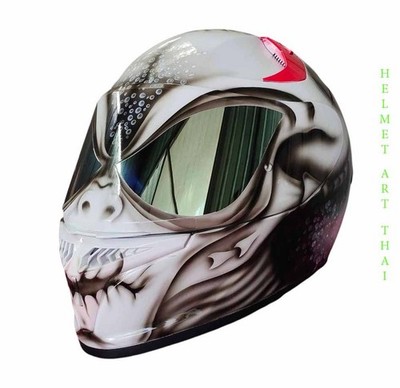 dot alien motorcycle helmets Predator Robot Helmet Helmet with Laser and Dreads Reduce wind noise Alien Predator Helmet Motorcycle DOT