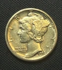 1916 San Francisco Mercury Silver Dime 10C Uncirculated no reserve