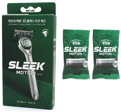 Dorco Super Sleek Blade 4D Flex Motion Head Razor Handle + Refill 4 Cartridges