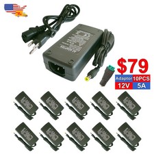 10~50 Pack 5 Amp LED Power Supply 12V AC/DC Adapter For CCTV & 3528 LED Strip