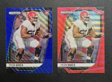 2025 Prizm Draft Picks Tyler Booker #140 Blue Wave Prizm /299 Red Wave Prizm RC