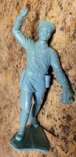 Vintage Marx 6" WW2 Blue Green Russian Officer Army Men Plastimarx 1963