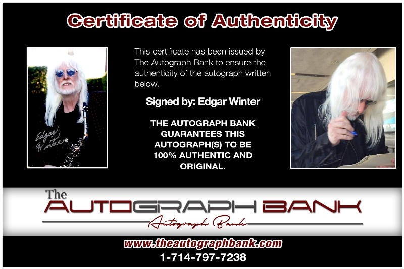 Withe Trush Edgar Winter Edgar Winter's White Trash signed 10x15 photo |CERT ...