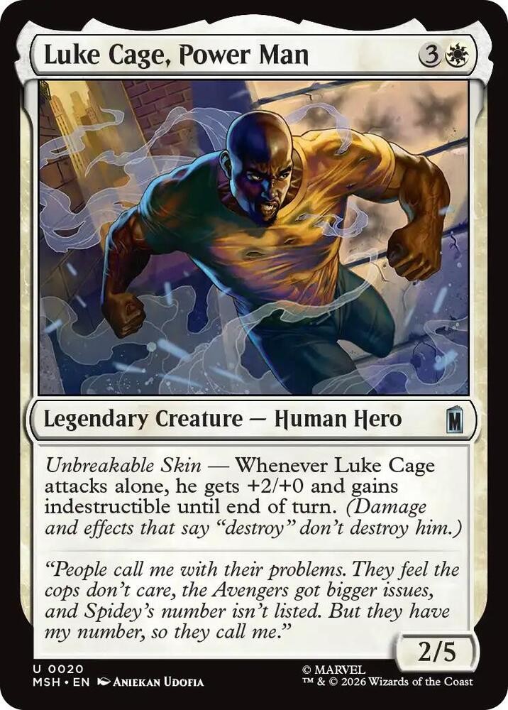 Luke Cage, Power Man 20 Marvel Super Heroes Foil NM