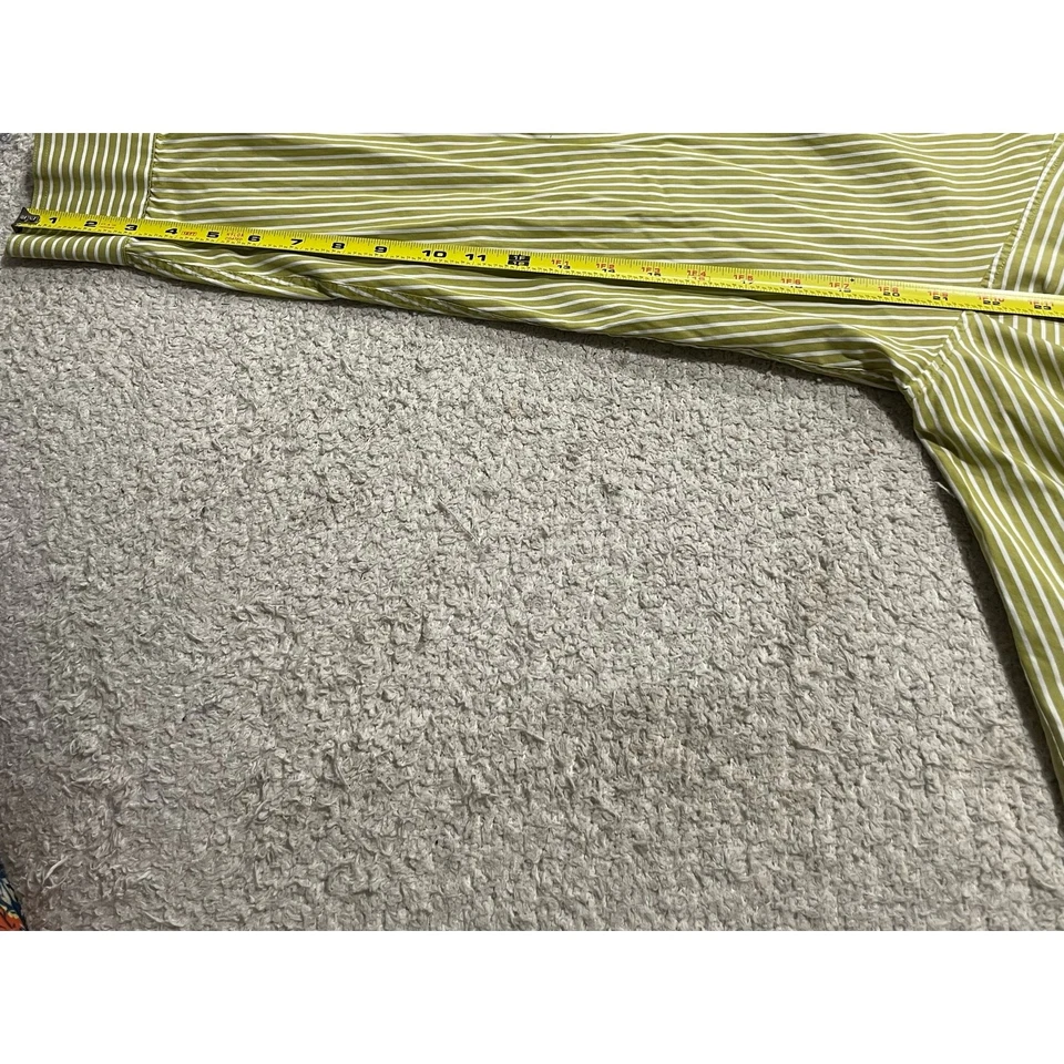 Camisa Tommy Bahama Indigo Palms Denim Para Hombres XL Abotonada Chartreuse Rayas Blancas Foto 4 de 4