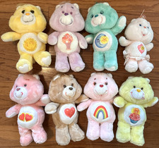 Vintage Care Bear Lot of 8 Plush Bears 1980s Kenner